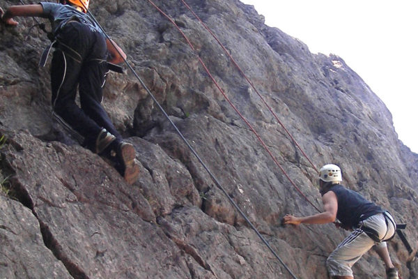 Learn to rock climb with Adventures Wales, Hen and Stag outdoor adventure parties, rock climbing team building activities