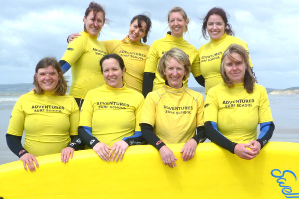 Hen party surf lessons, Hen outdoor packages with Adventures Wales