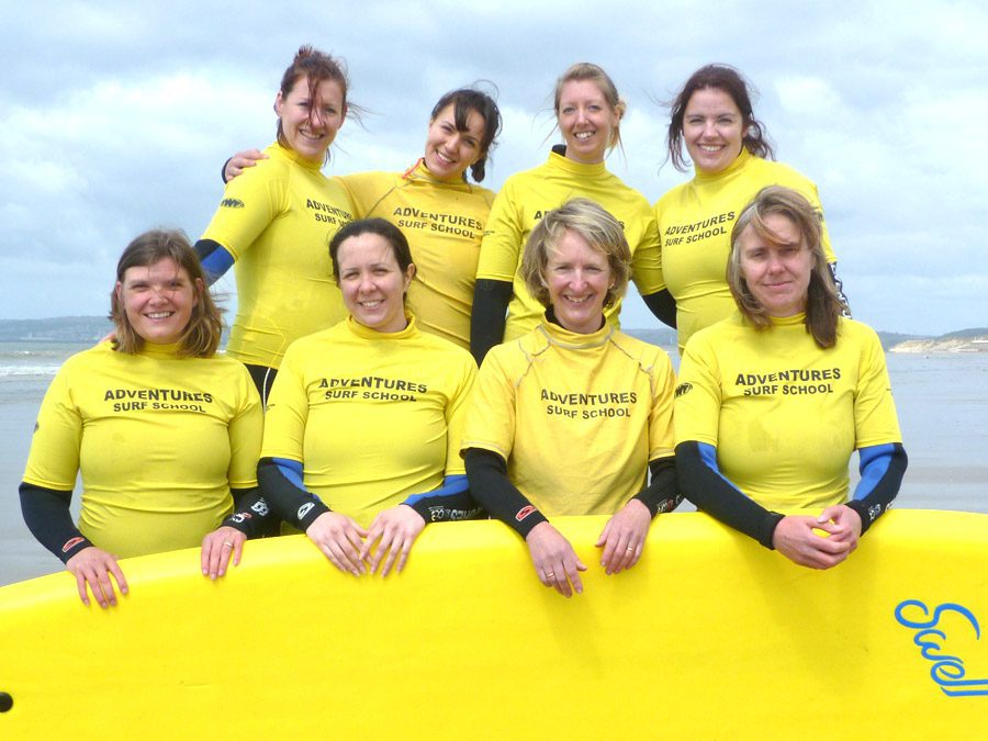 Hen party surf lessons, Hen outdoor packages with Adventures Wales