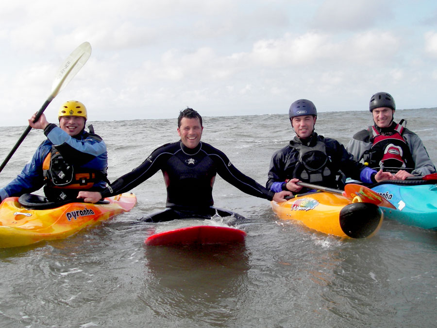 Surf Kayaking with Adventures Wales