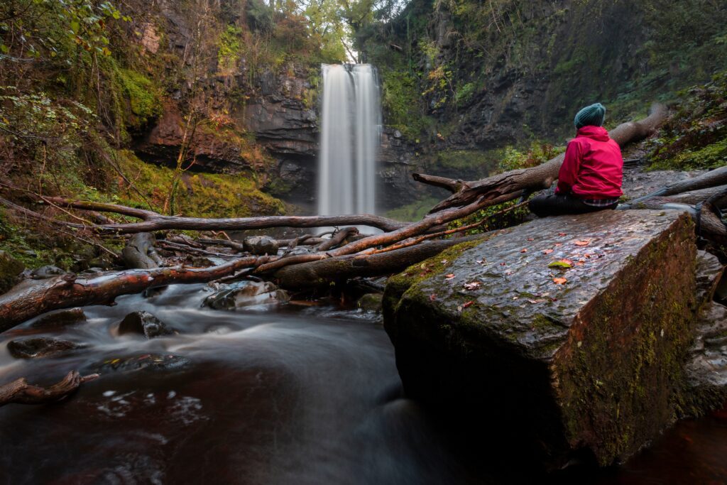 Coelbren, Henrhyd Falls, waterfall walk