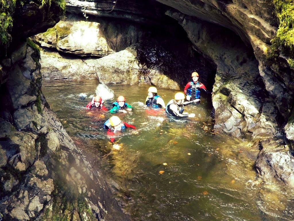 Canyoning section at Pontneddfechan gorge walking Canyon section at Pontneddfechan gorge walking