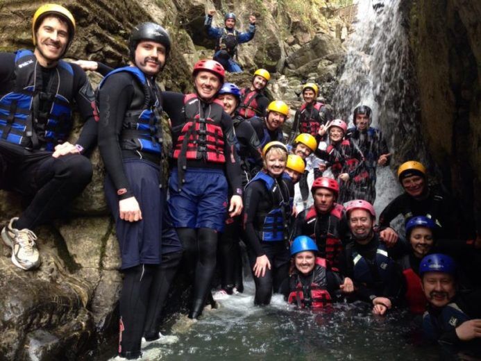 Gorge Walking on a Cardiff Stag Weekend Gorge Walking on a London Stag Weekend